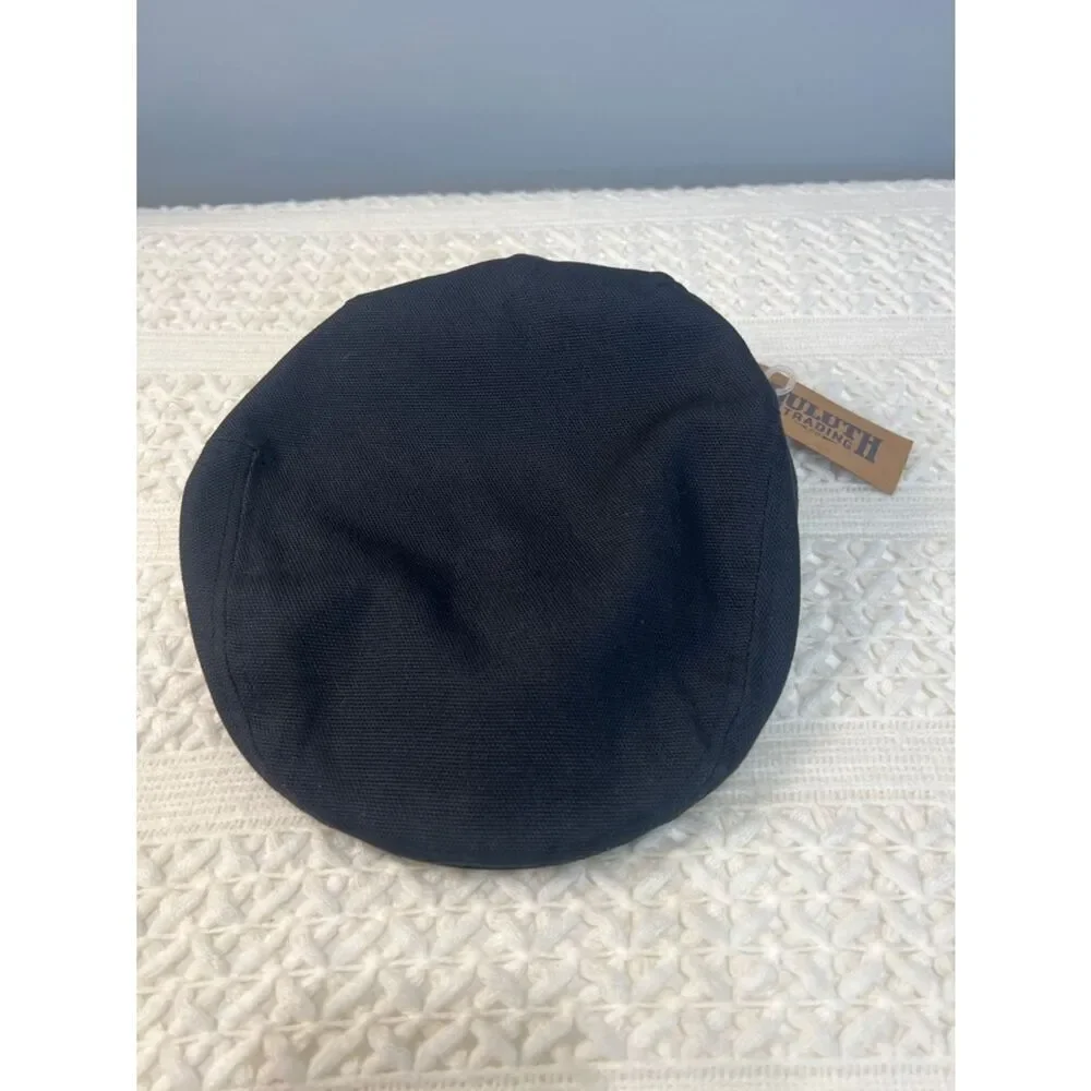 NWT Duluth Black Classic Minimalist Streetwear Flat Cap Metal Snaps Sz M